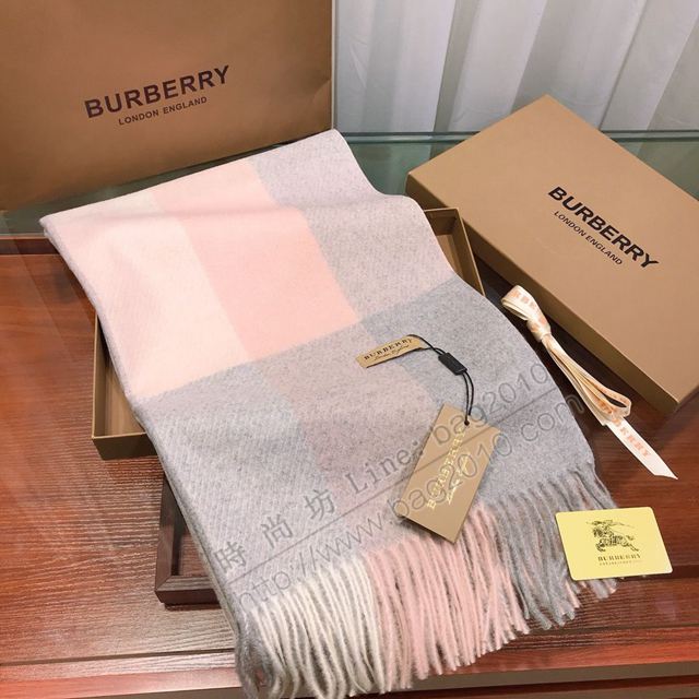 Burberry圍巾 2019年度最新力作 時尚彩色拼色方格子 巴寶莉羊絨混紡女長圍巾  llwj6640